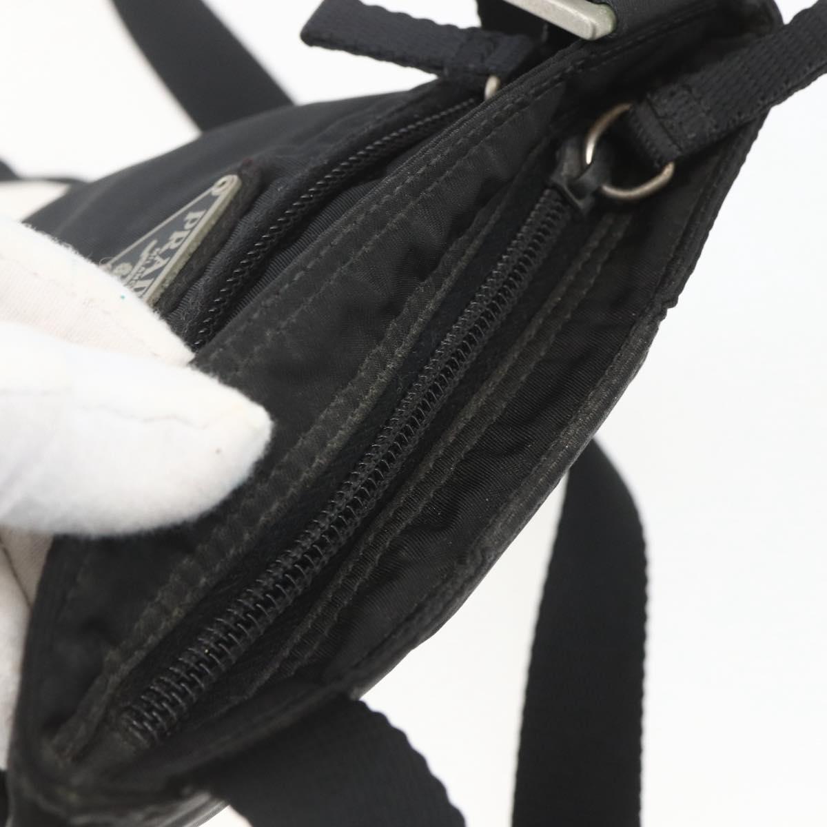PRADA Shoulder Bag Nylon Black Silver