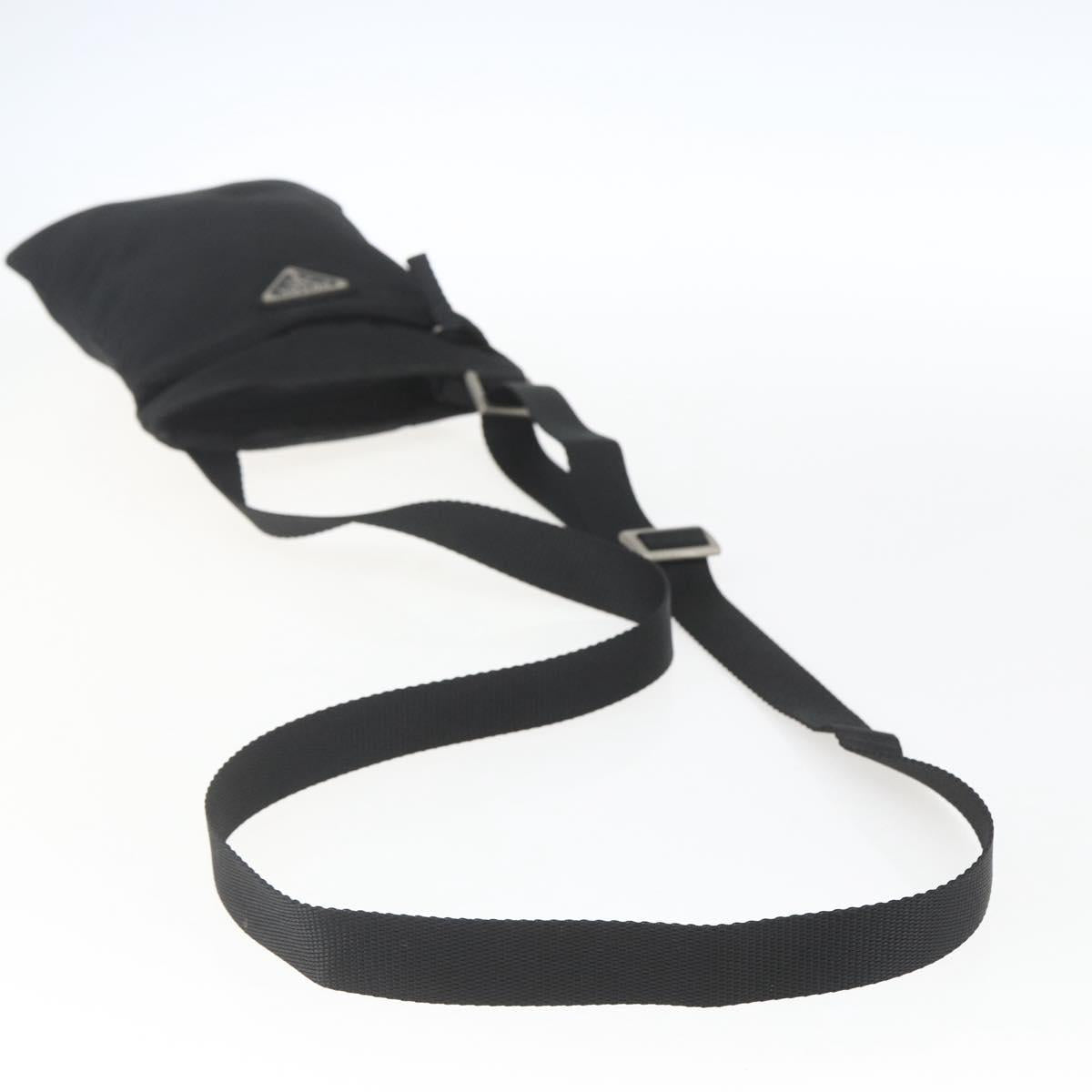 PRADA Shoulder Bag Nylon Black Silver