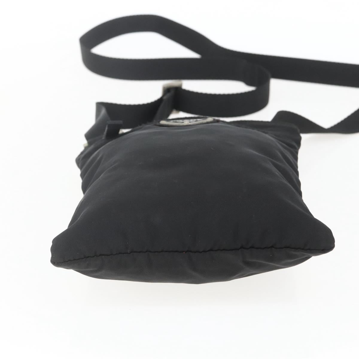 PRADA Shoulder Bag Nylon Black Silver