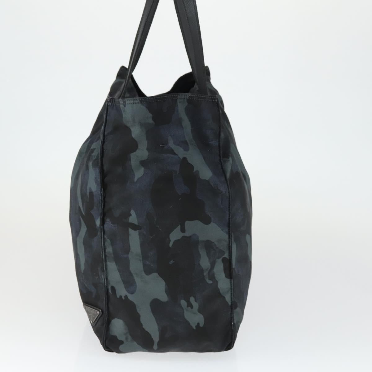 PRADA Camouflage Tote Bag Nylon Silver