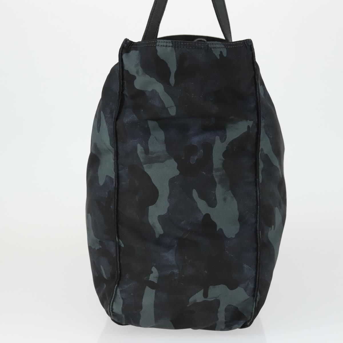 PRADA Camouflage Tote Bag Nylon Silver