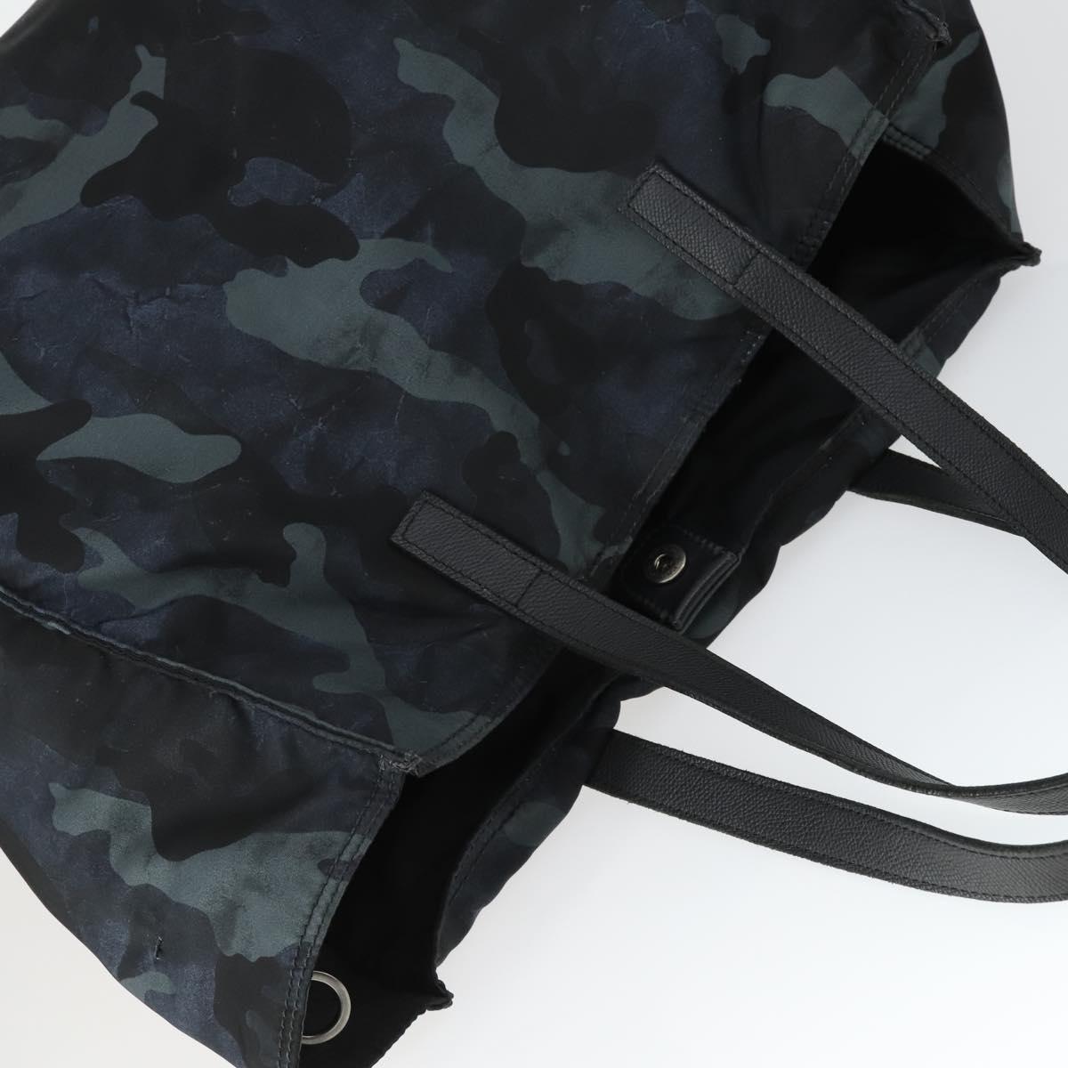 PRADA Camouflage Tote Bag Nylon Silver