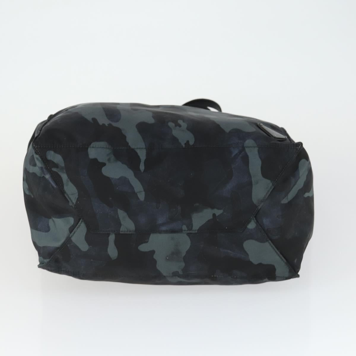 PRADA Camouflage Tote Bag Nylon Silver