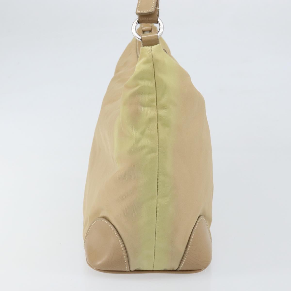 PRADA Shoulder Bag Nylon Beige Silver