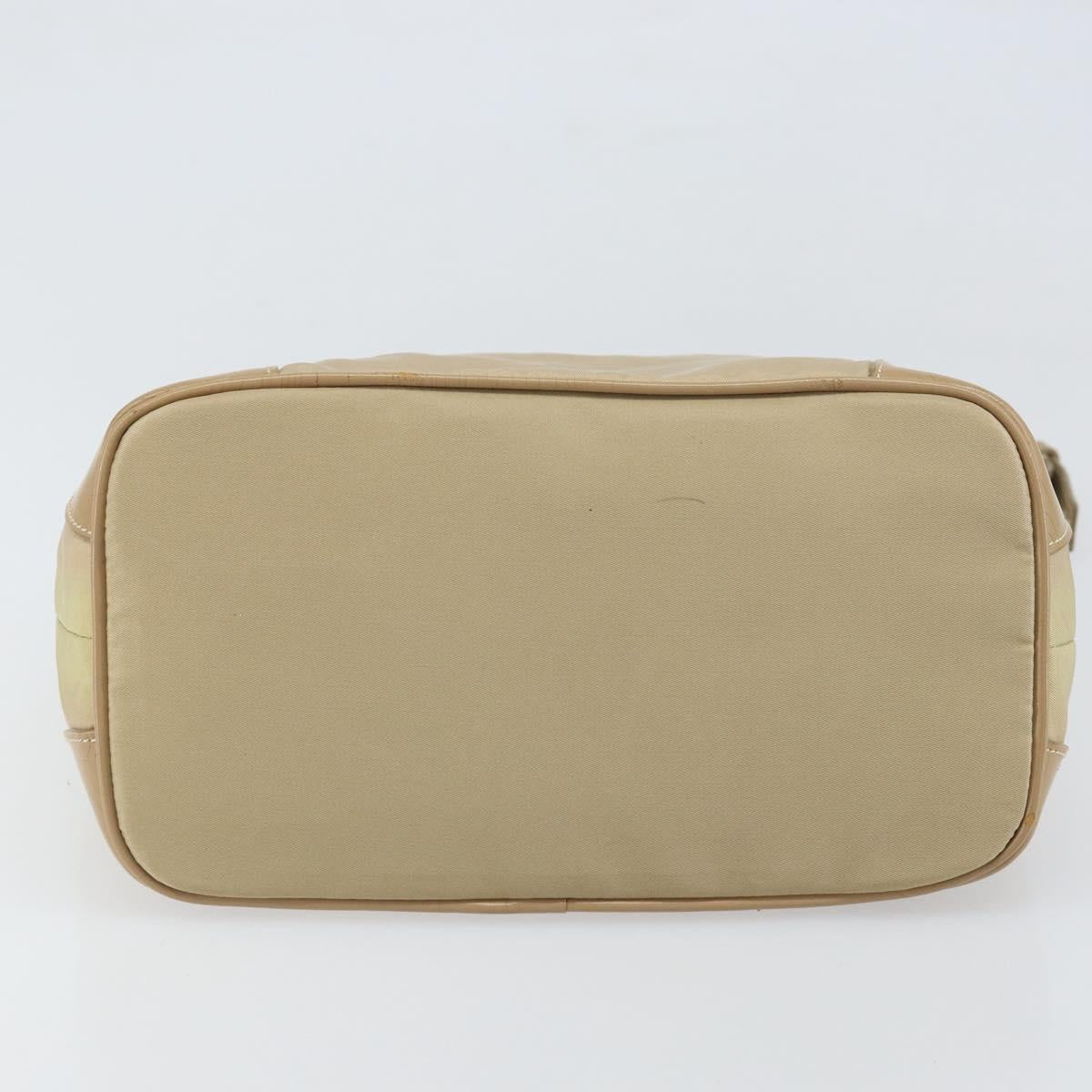 PRADA Shoulder Bag Nylon Beige Silver
