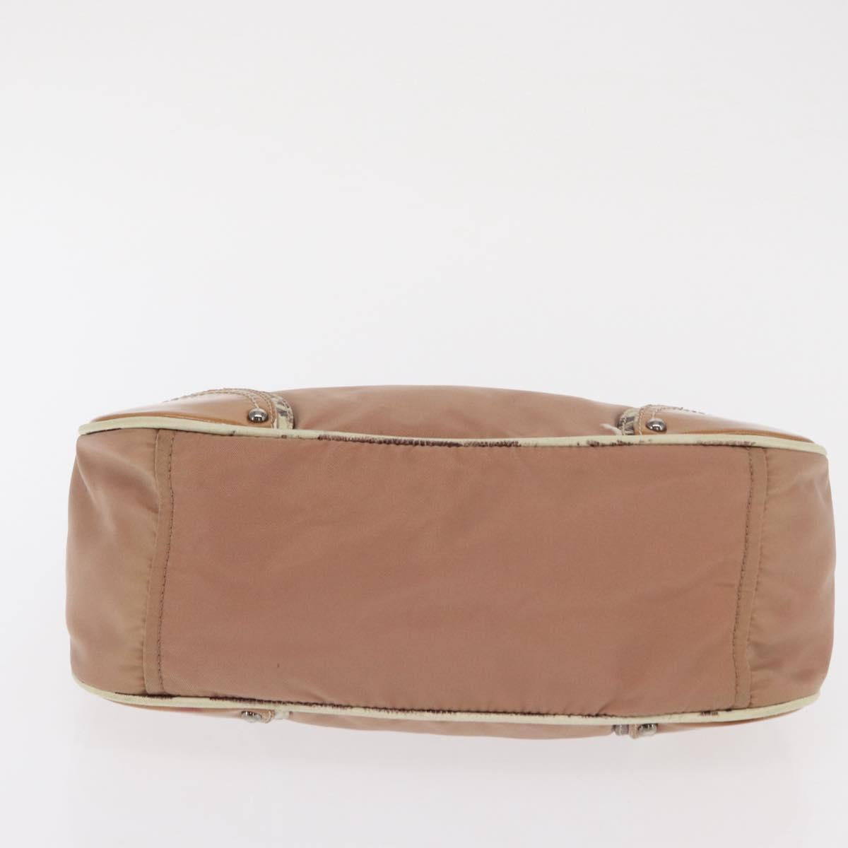 PRADA Shoulder Bag Nylon Beige Silver