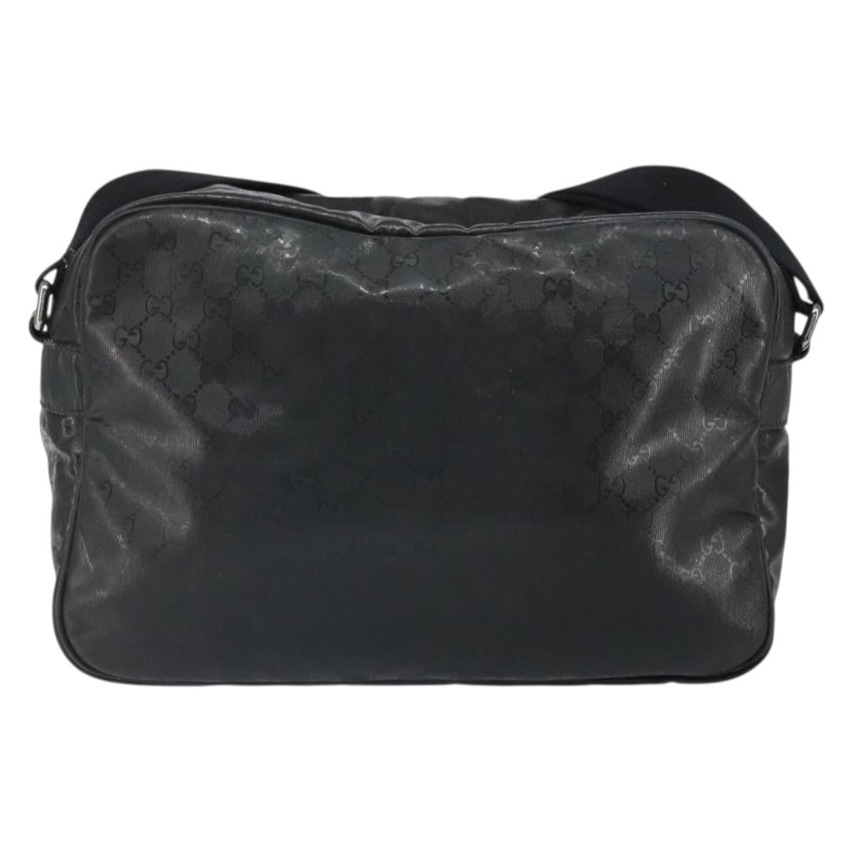 GUCCI GG implementation Shoulder Bag PVC Black Silver 211107