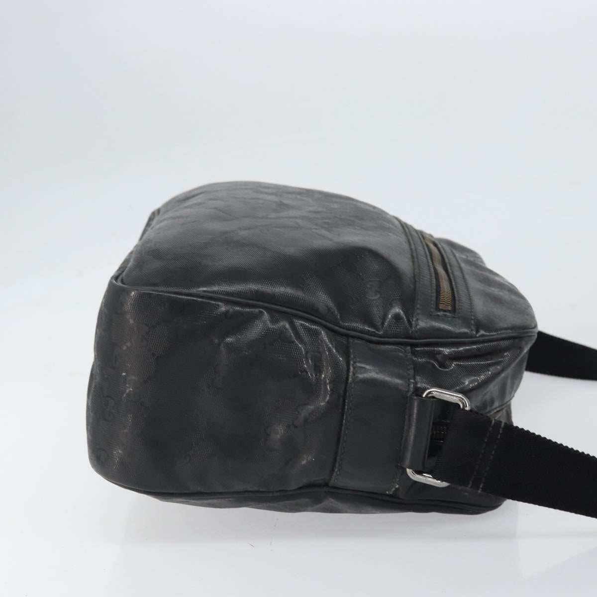GUCCI GG implementation Shoulder Bag PVC Black Silver 211107
