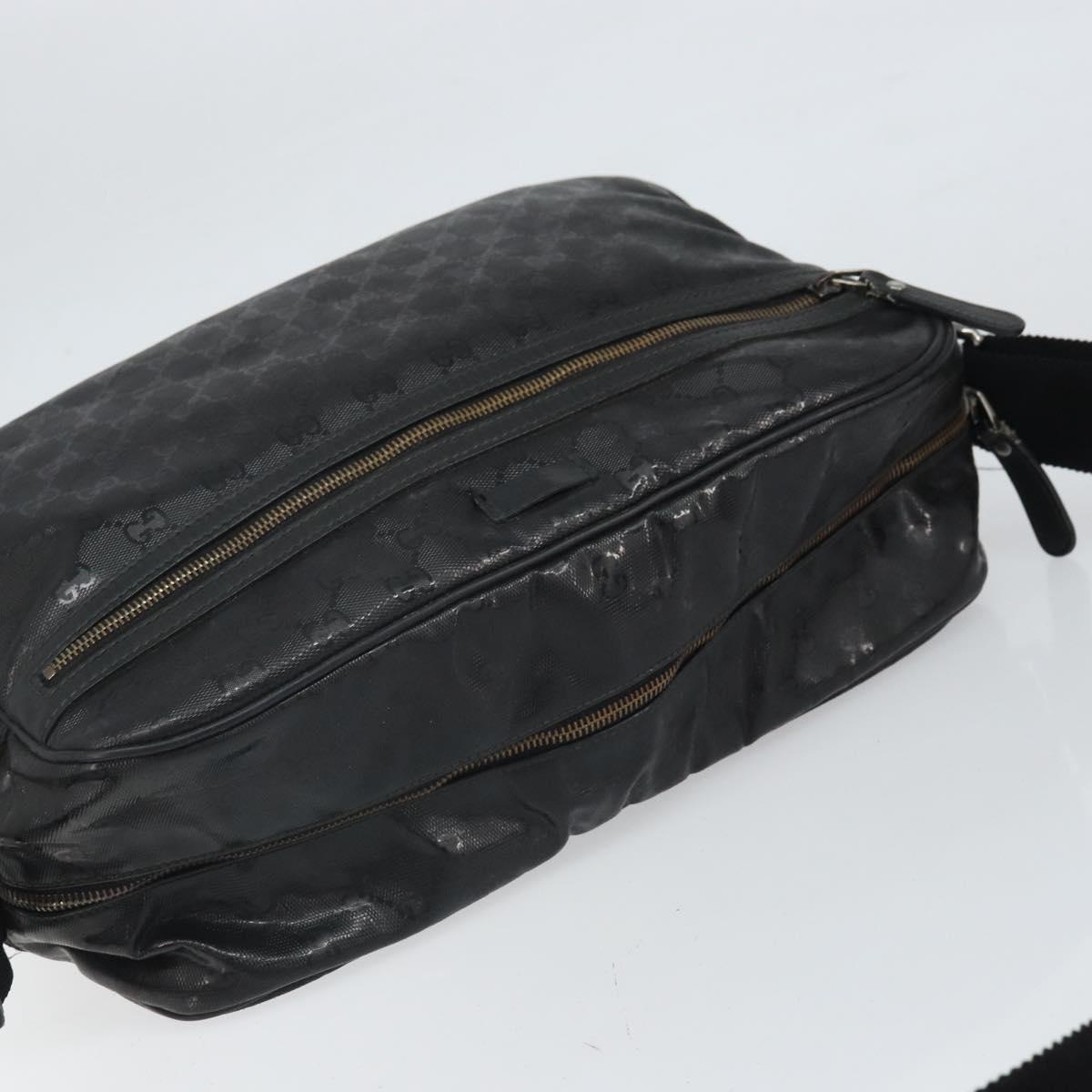 GUCCI GG implementation Shoulder Bag PVC Black Silver 211107