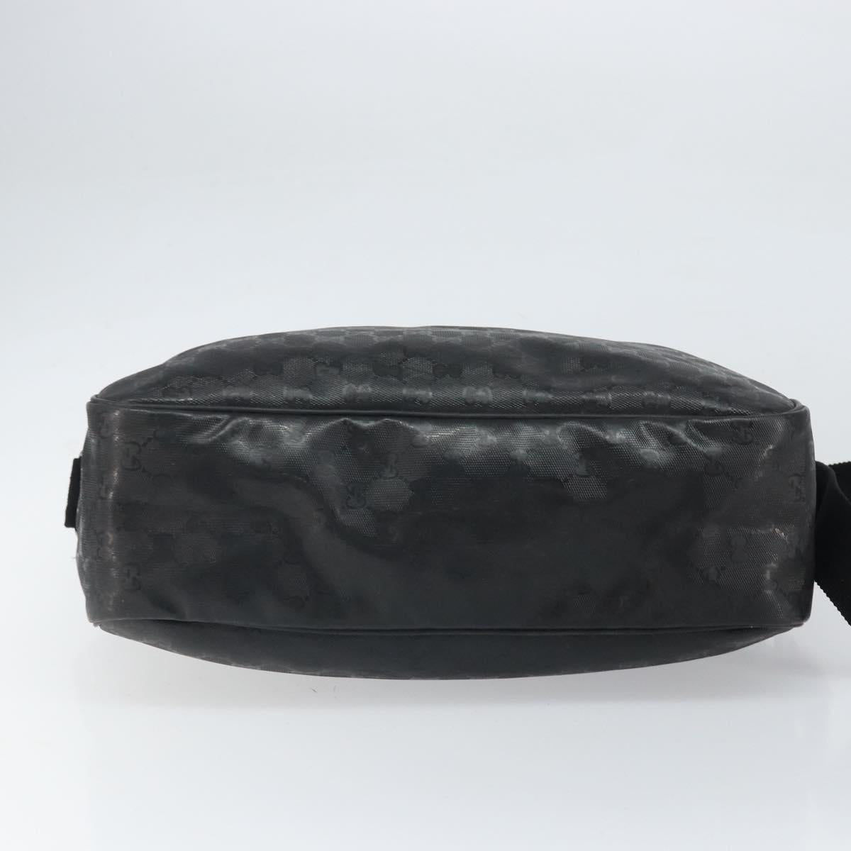 GUCCI GG implementation Shoulder Bag PVC Black Silver 211107