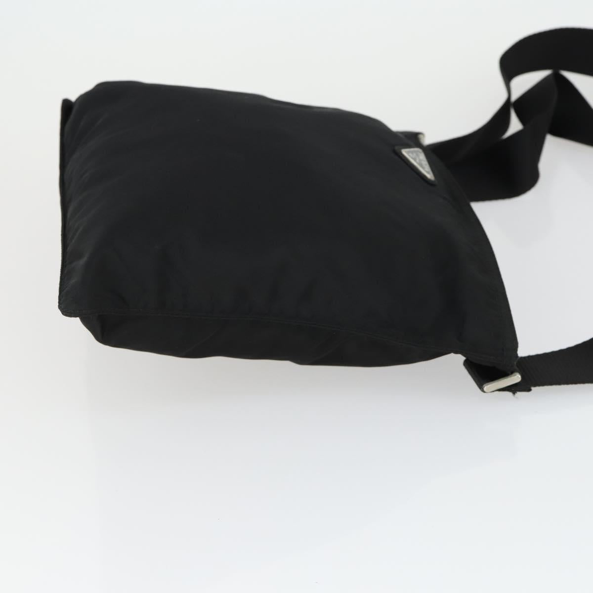 PRADA Shoulder Bag Nylon Black Silver