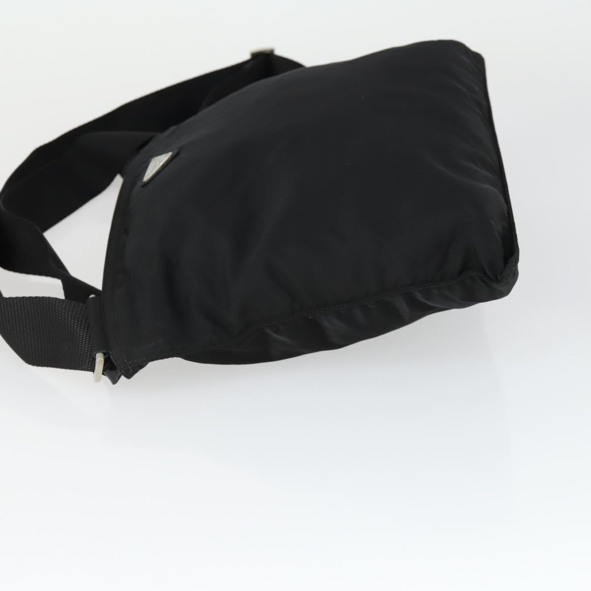 PRADA Shoulder Bag Nylon Black Silver