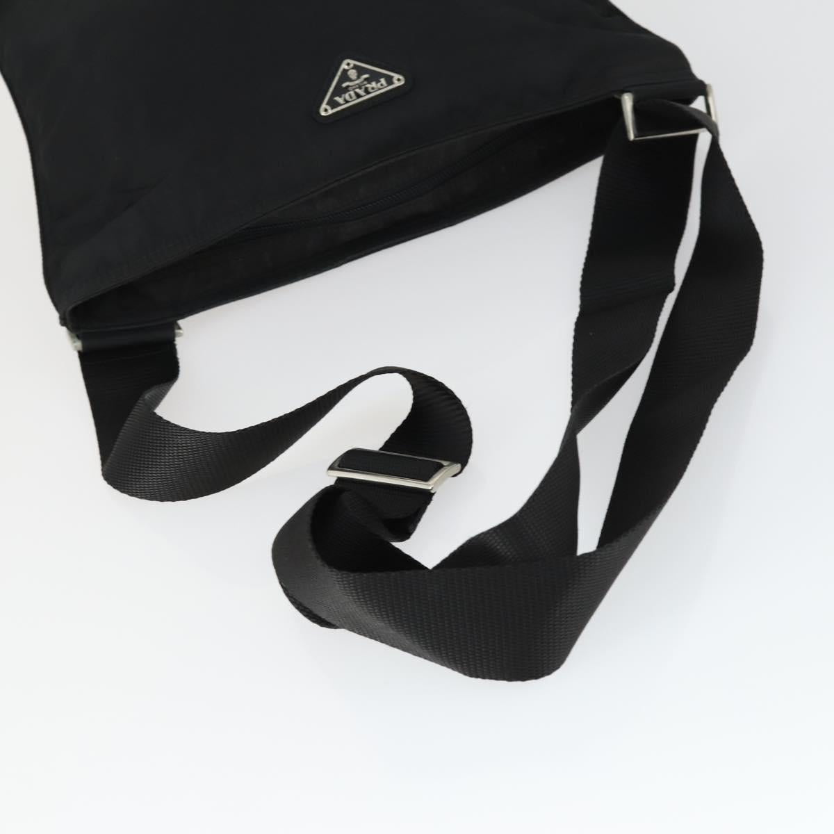 PRADA Shoulder Bag Nylon Black Silver