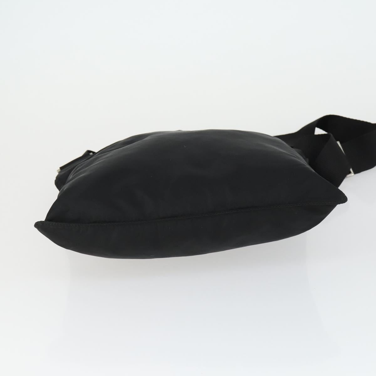 PRADA Shoulder Bag Nylon Black Silver