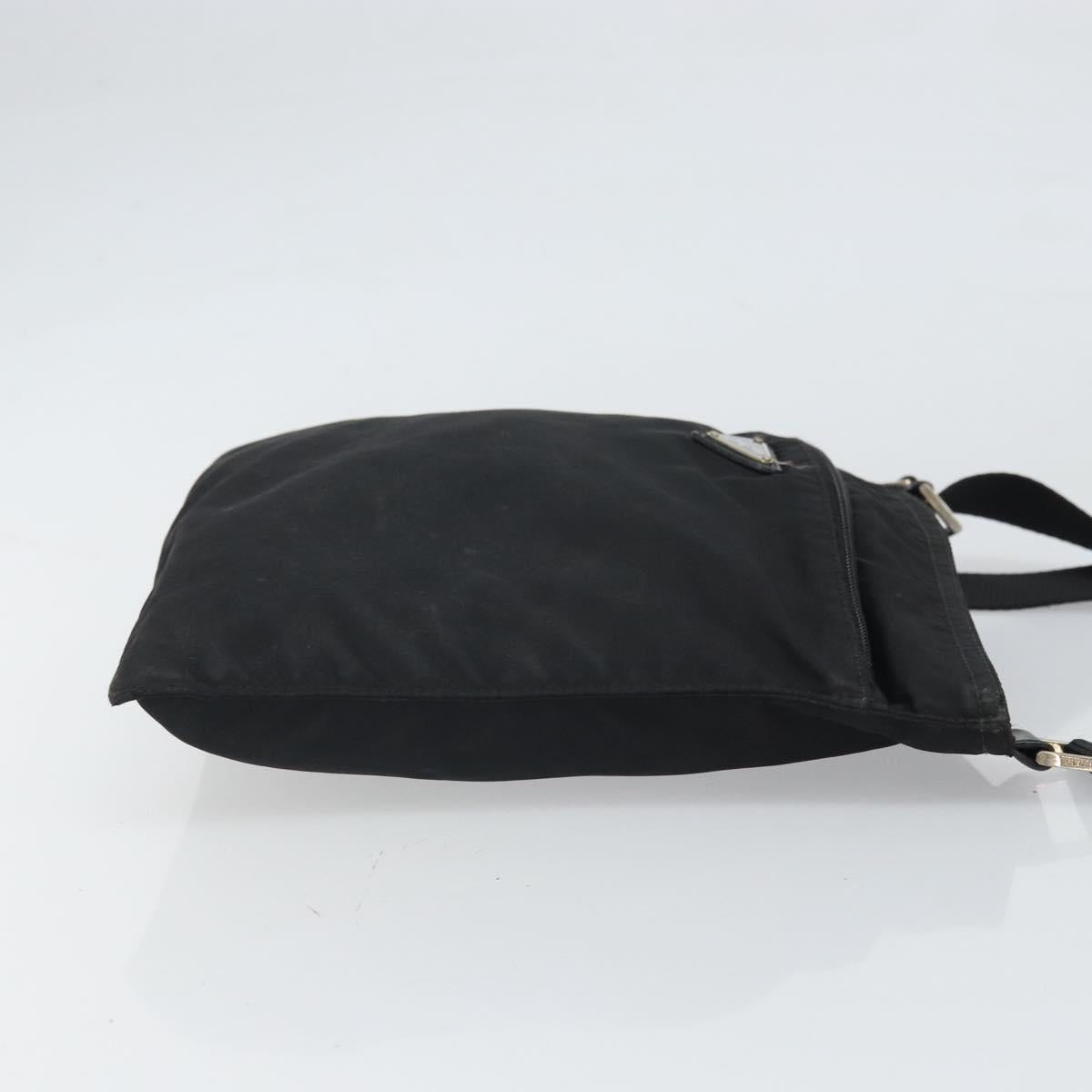 PRADA Shoulder Bag Nylon Black Silver
