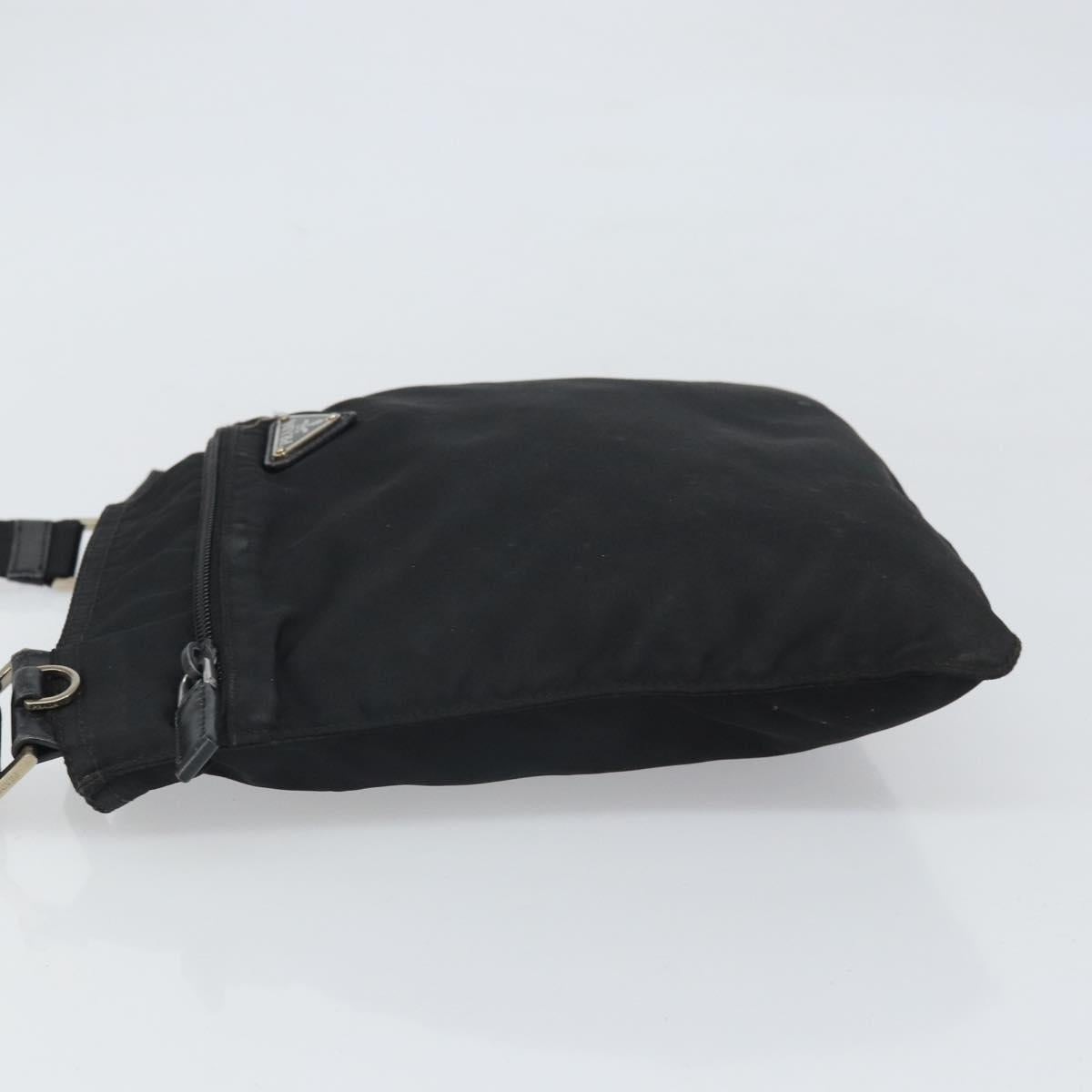 PRADA Shoulder Bag Nylon Black Silver