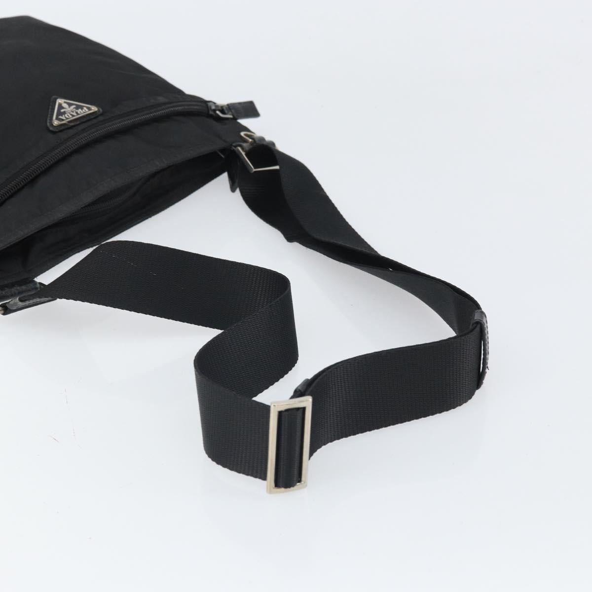 PRADA Shoulder Bag Nylon Black Silver