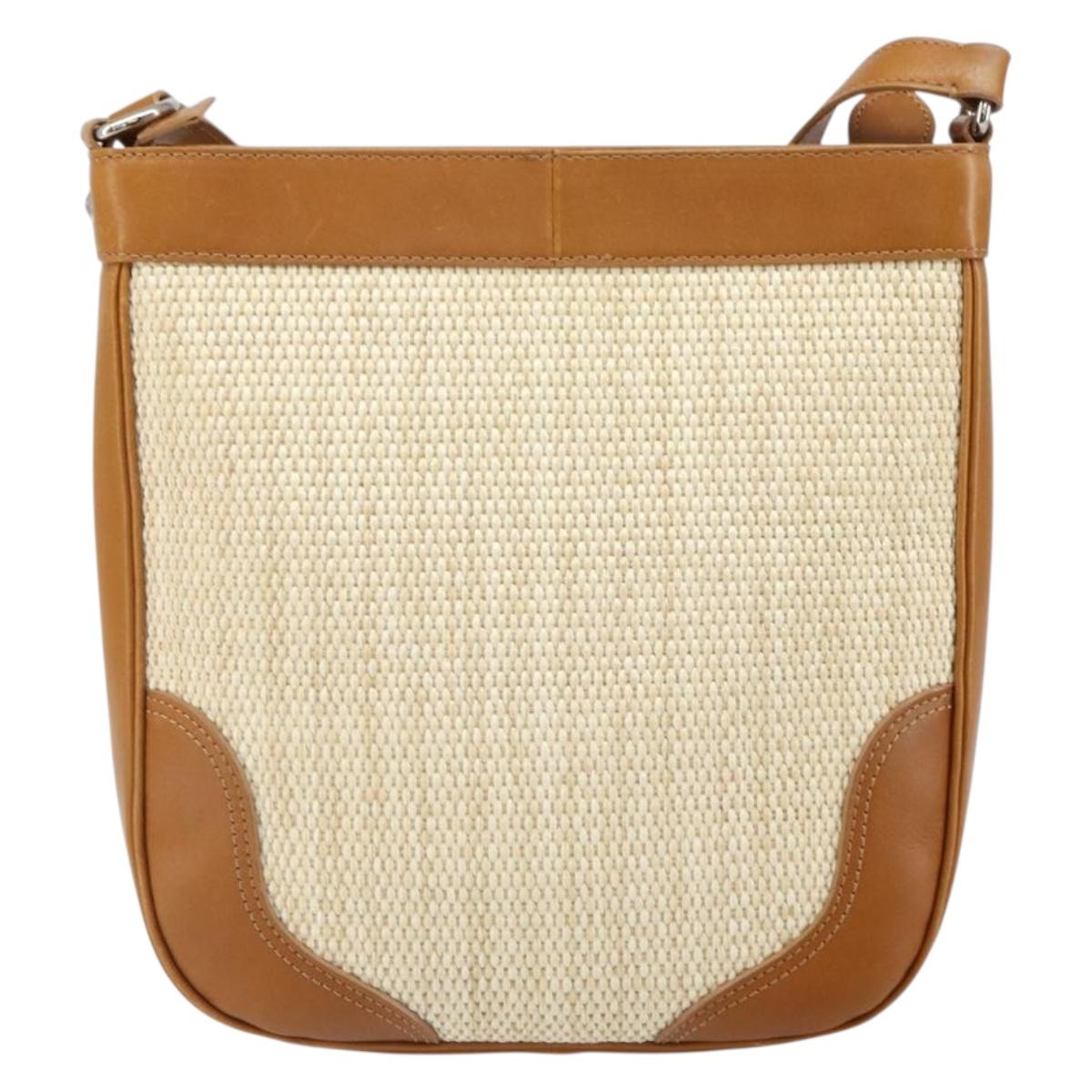 BURBERRY Shoulder Bag Canvas Beige Silver