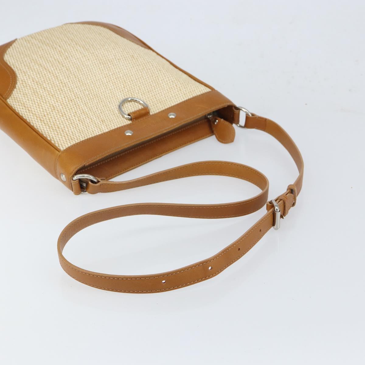 BURBERRY Shoulder Bag Canvas Beige Silver