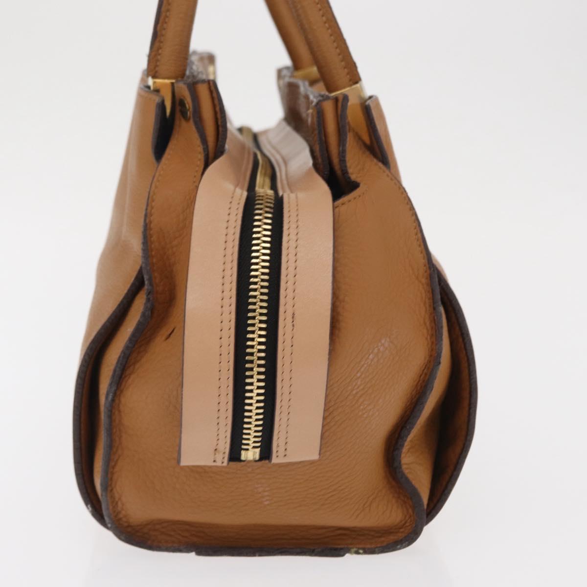Chloe Hand Bag Leather Brown Gold