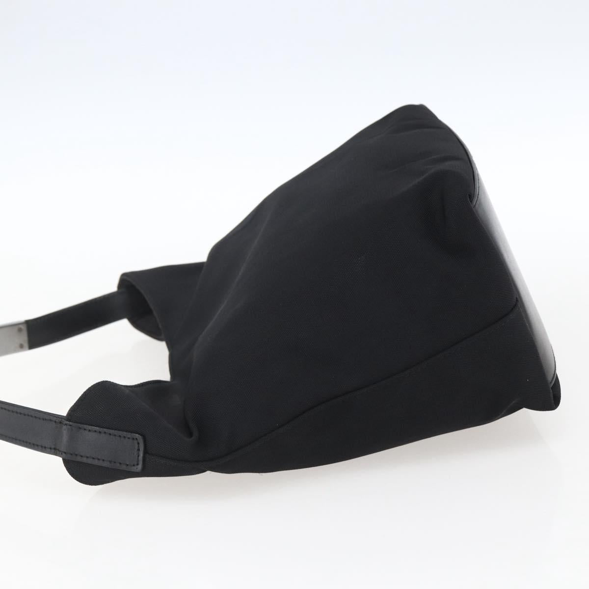 GUCCI Hand Bag Nylon Black Silver