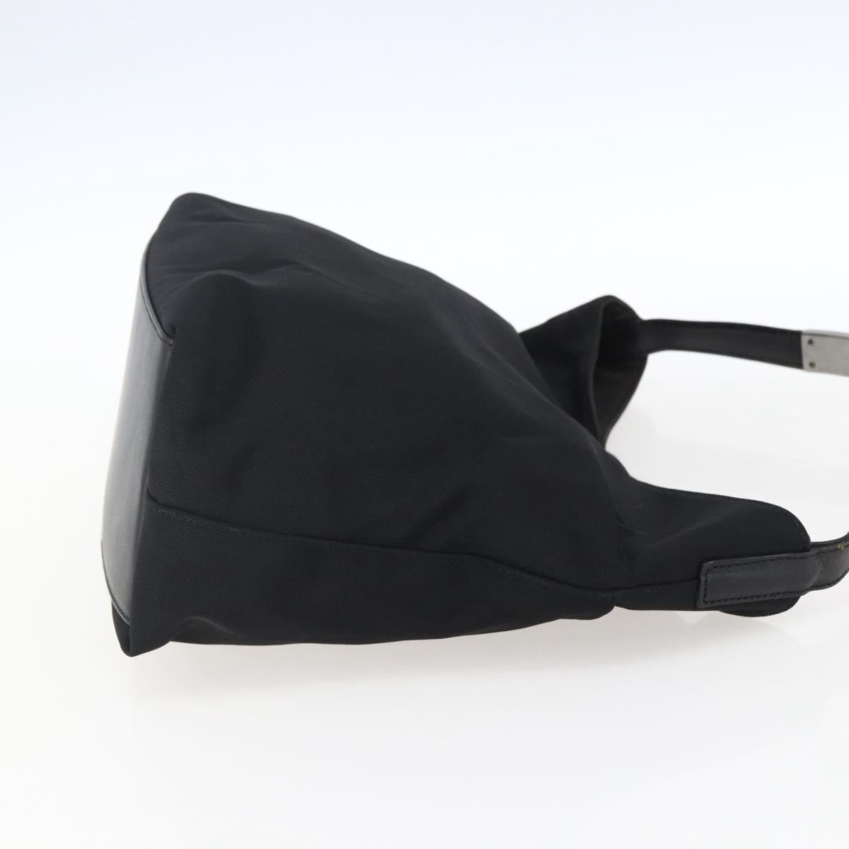 GUCCI Hand Bag Nylon Black Silver