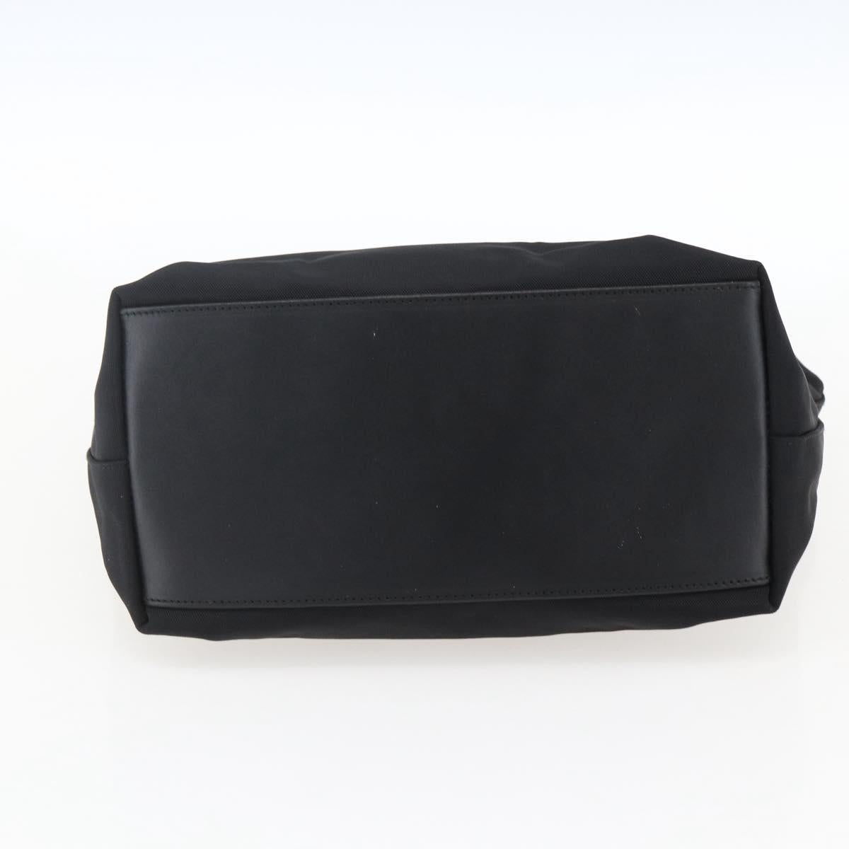 GUCCI Hand Bag Nylon Black Silver