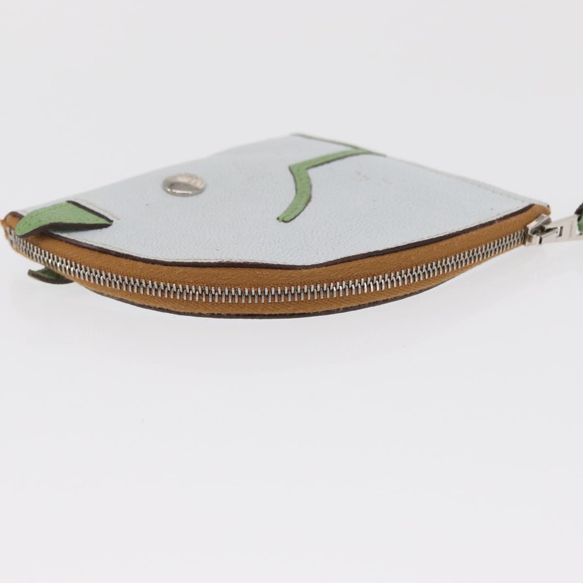 HERMES Paddock Coin Purse Leather Light Blue