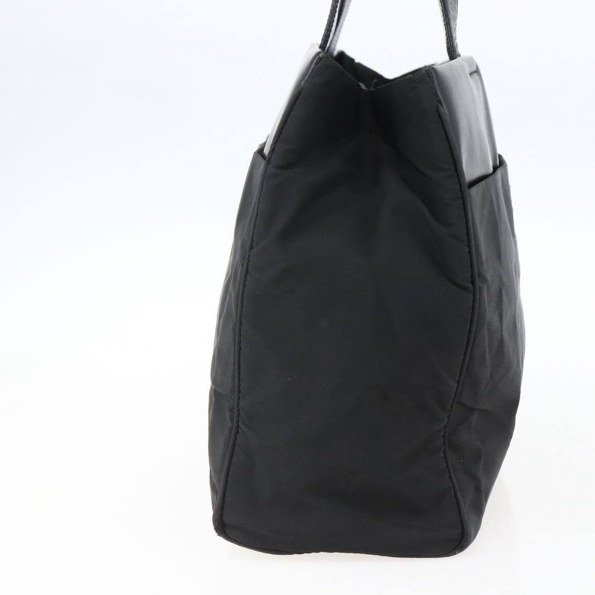 PRADA Hand Bag Nylon Black Silver
