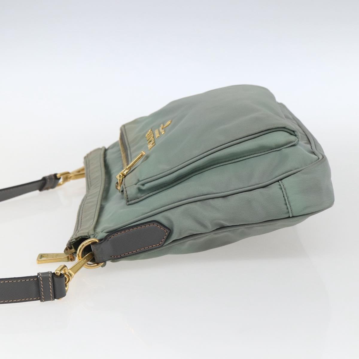 PRADA Shoulder Bag Nylon Green Gold