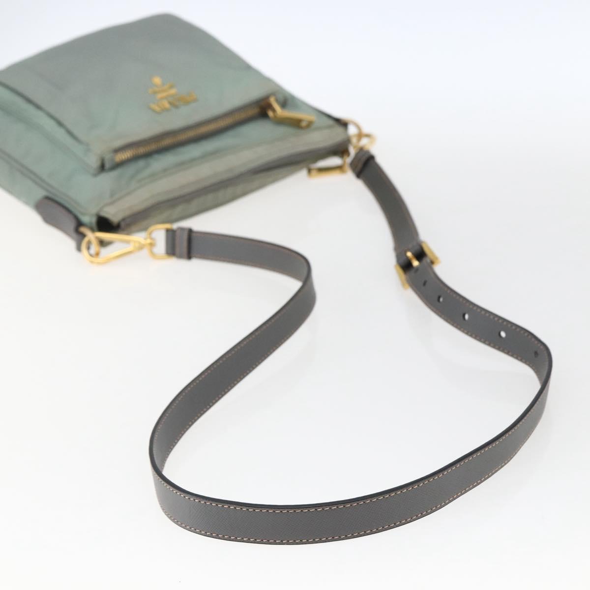 PRADA Shoulder Bag Nylon Green Gold