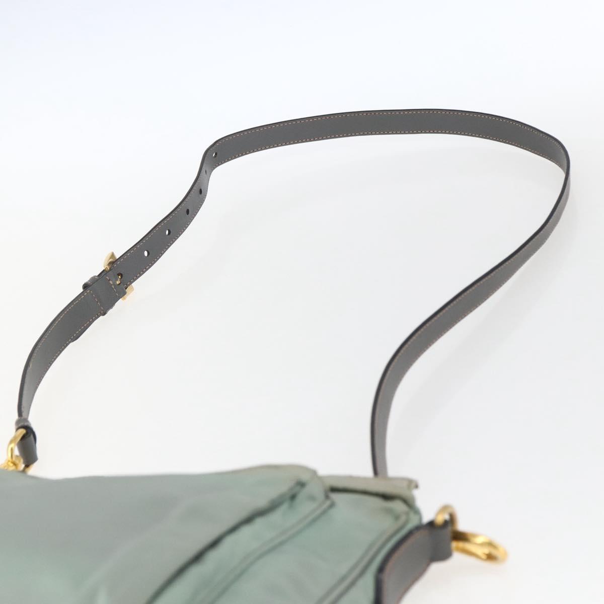 PRADA Shoulder Bag Nylon Green Gold