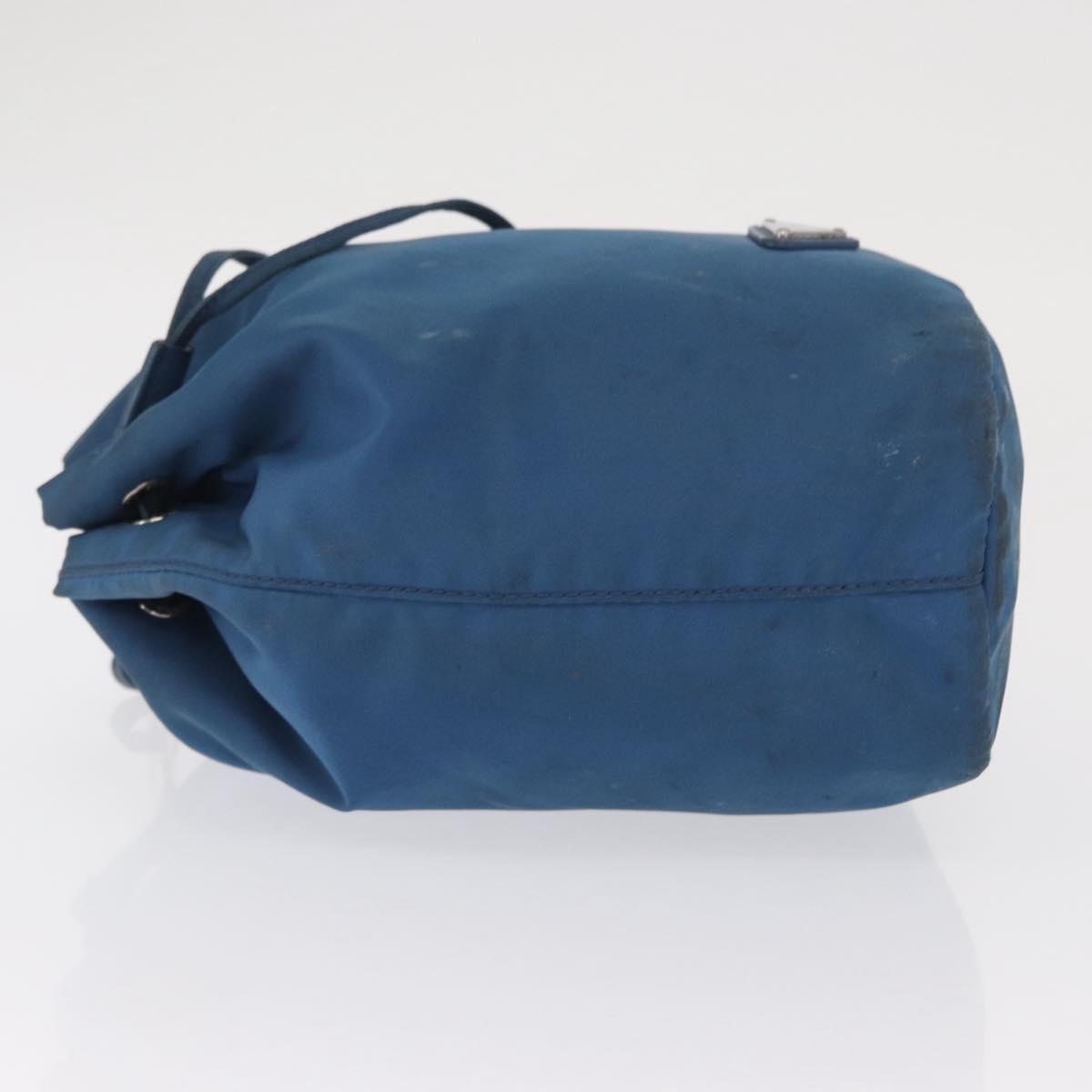 PRADA Purse Pouch Nylon Light Blue Silver