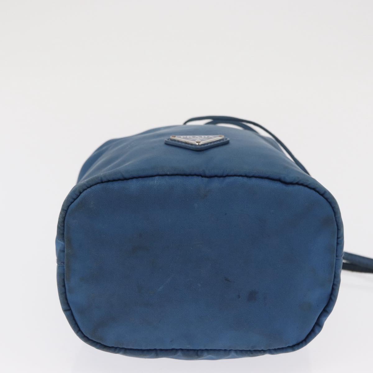 PRADA Purse Pouch Nylon Light Blue Silver