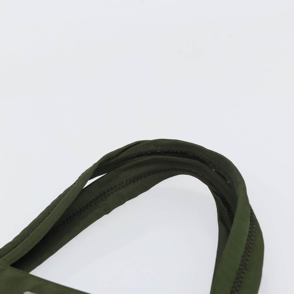 PRADA Hand Bag Nylon Green Silver