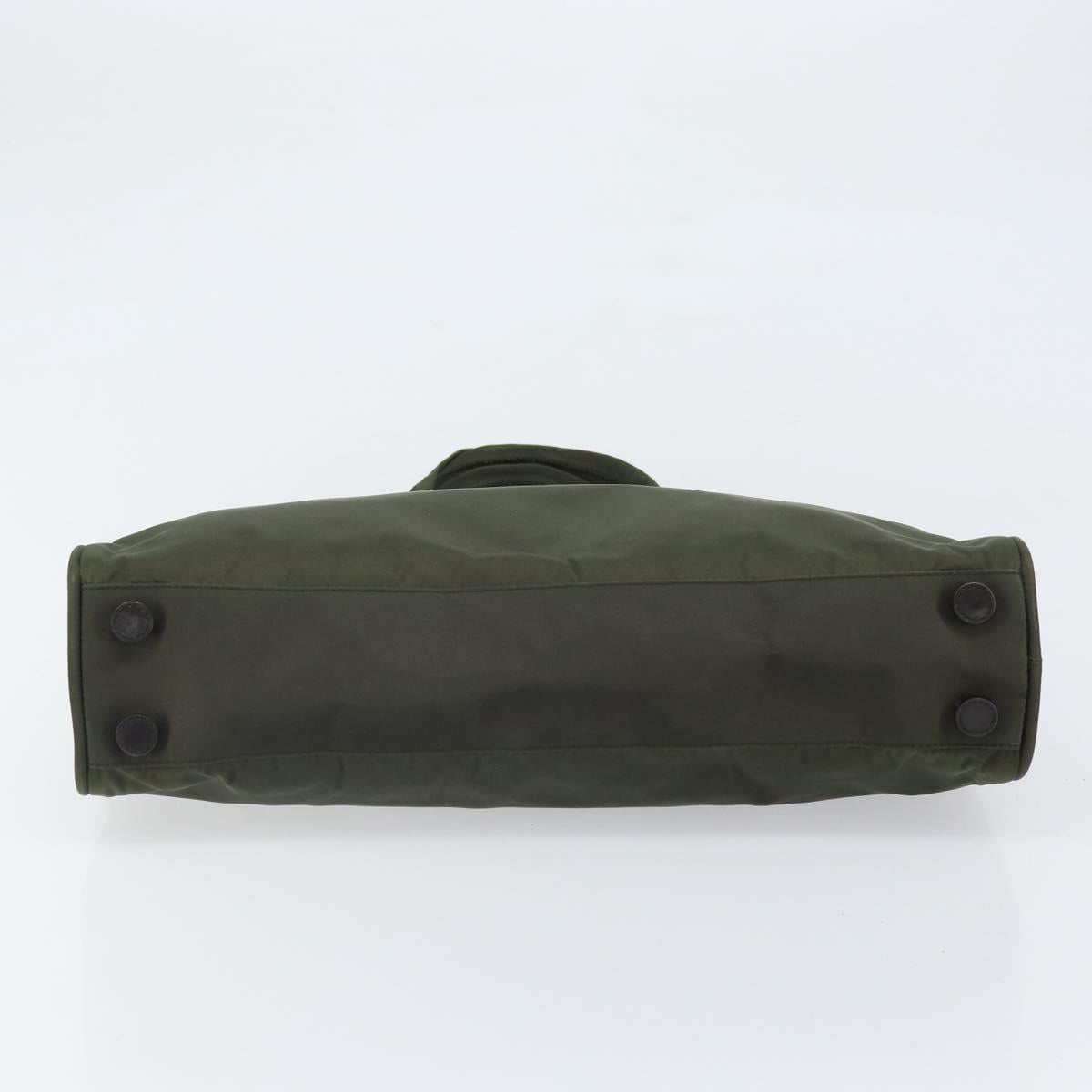 PRADA Hand Bag Nylon Green Silver