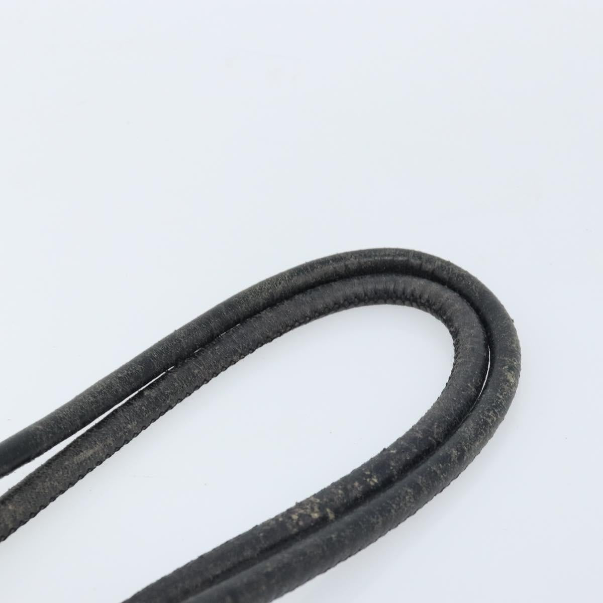 CELINE Circle Shoulder Bag Nylon Leather Black Gold