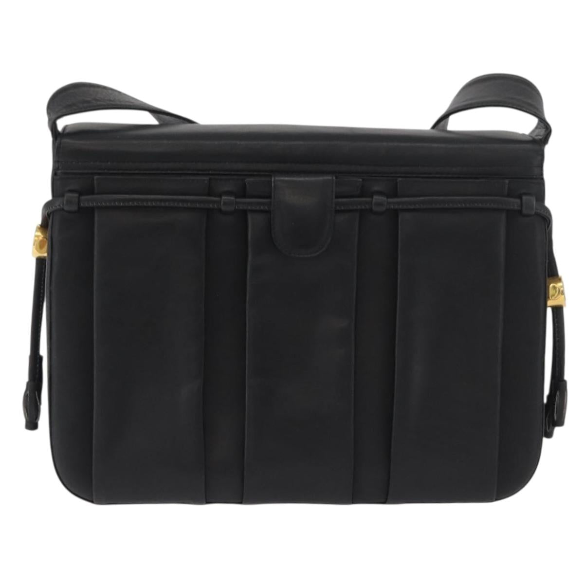 BALLY Shoulder Bag Leather Black Gold