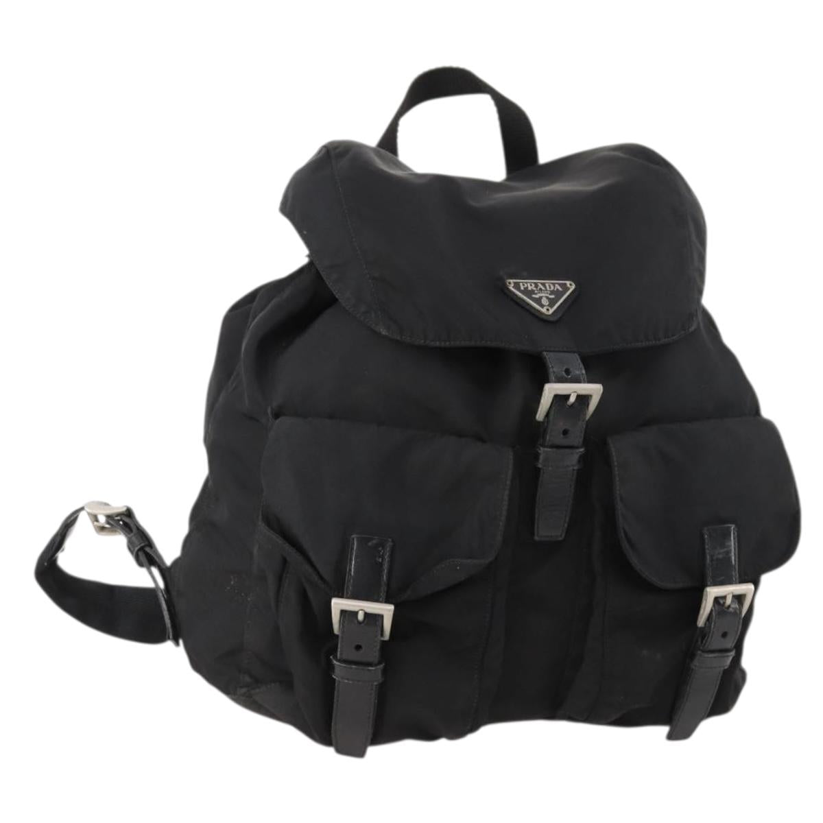 PRADA Backpack Nylon Black Silver