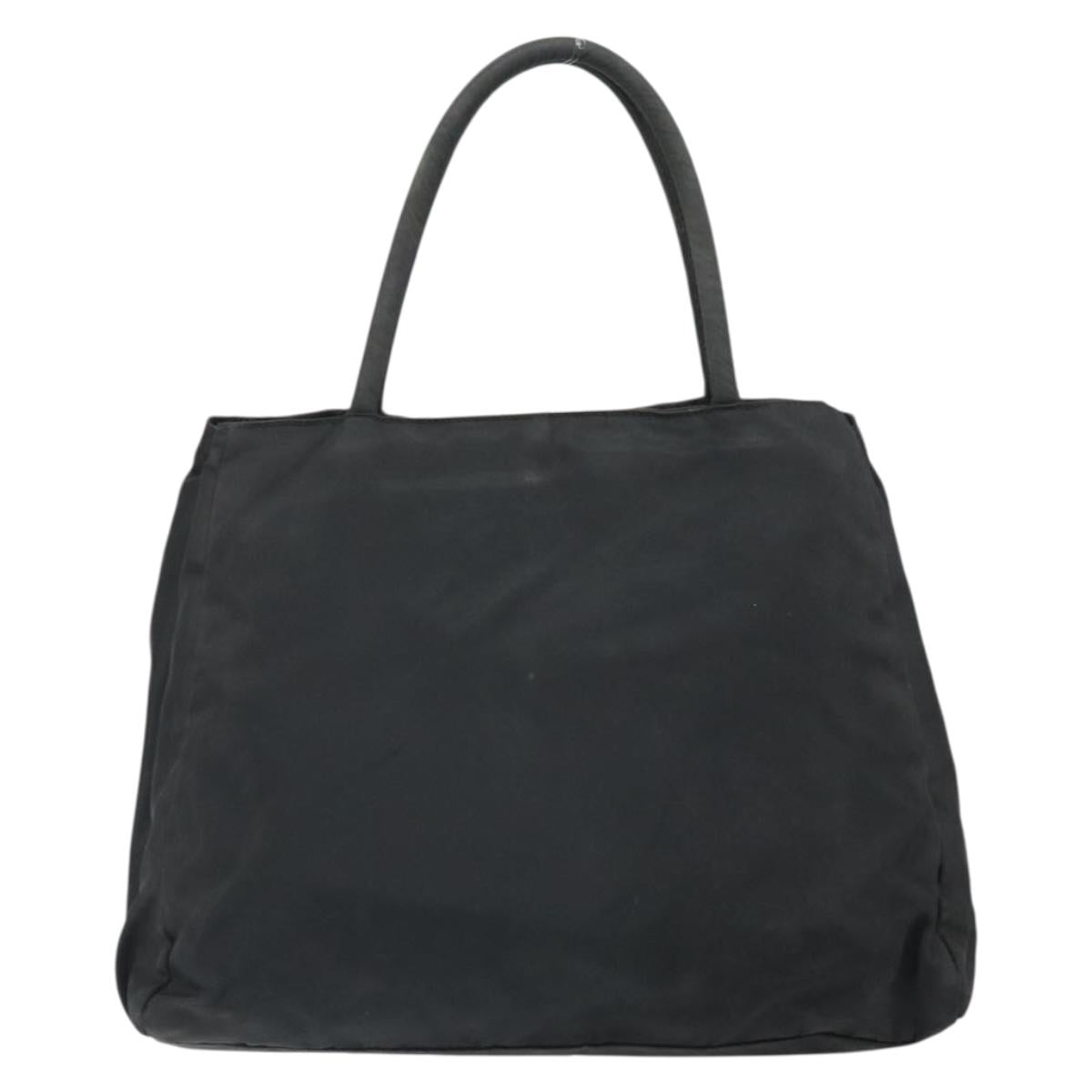 PRADA Hand Bag Nylon Black Silver