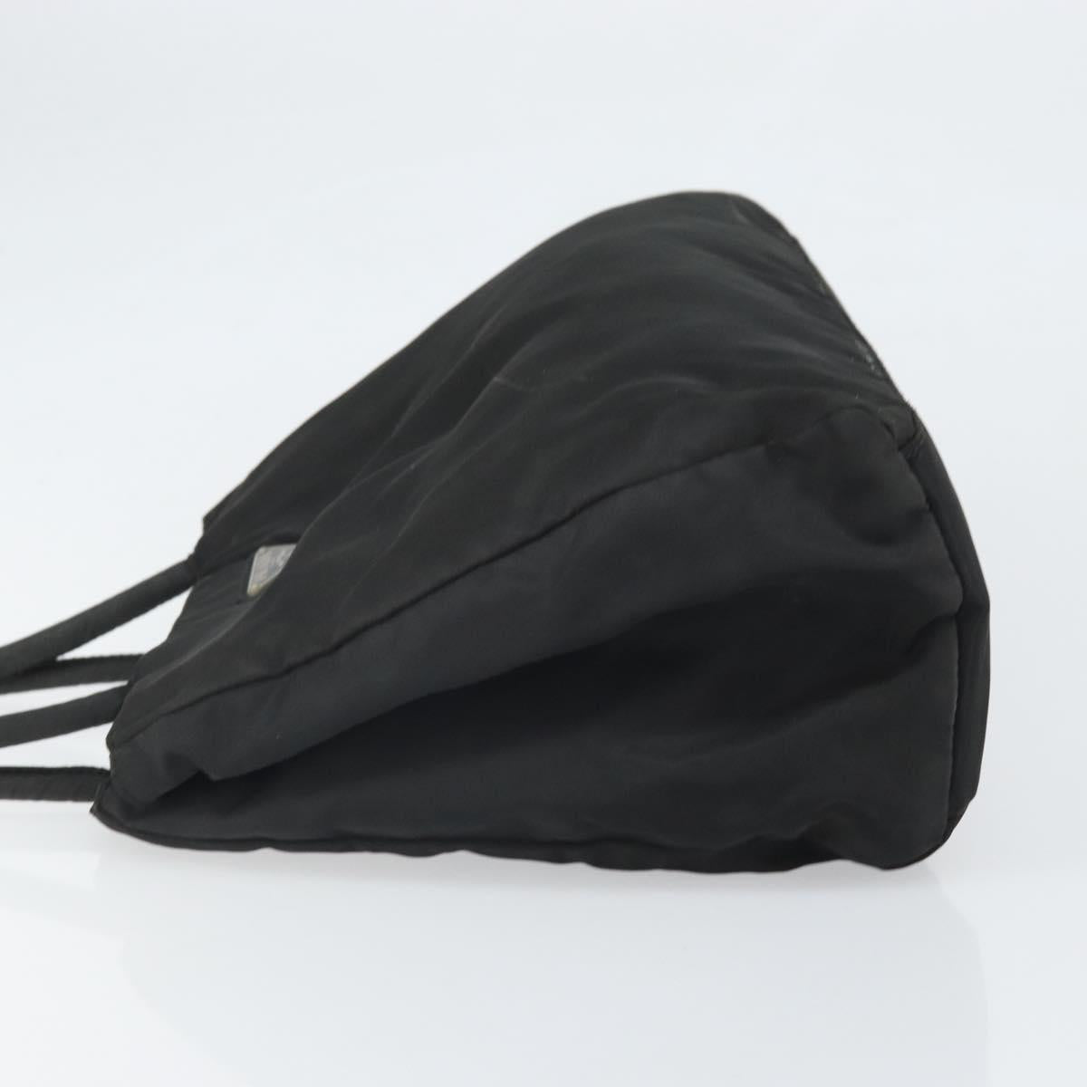 PRADA Hand Bag Nylon Black Silver
