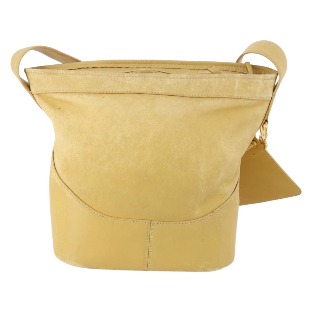 LOEWE Anagram Shoulder Bag Leather Yellow