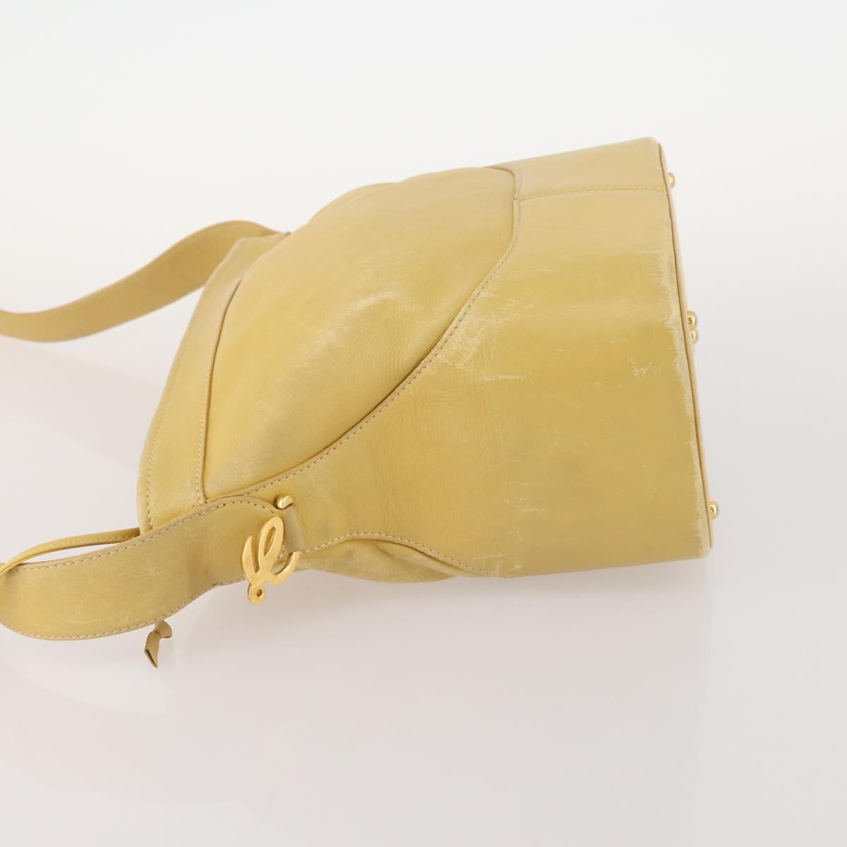 LOEWE Anagram Shoulder Bag Leather Yellow