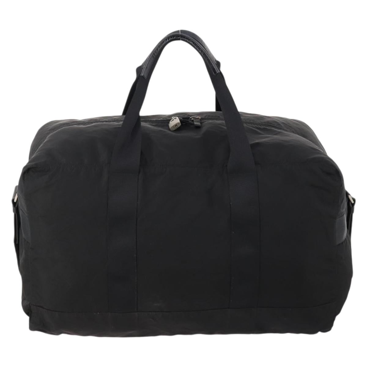PRADA Boston Bag Nylon 2way Black Silver