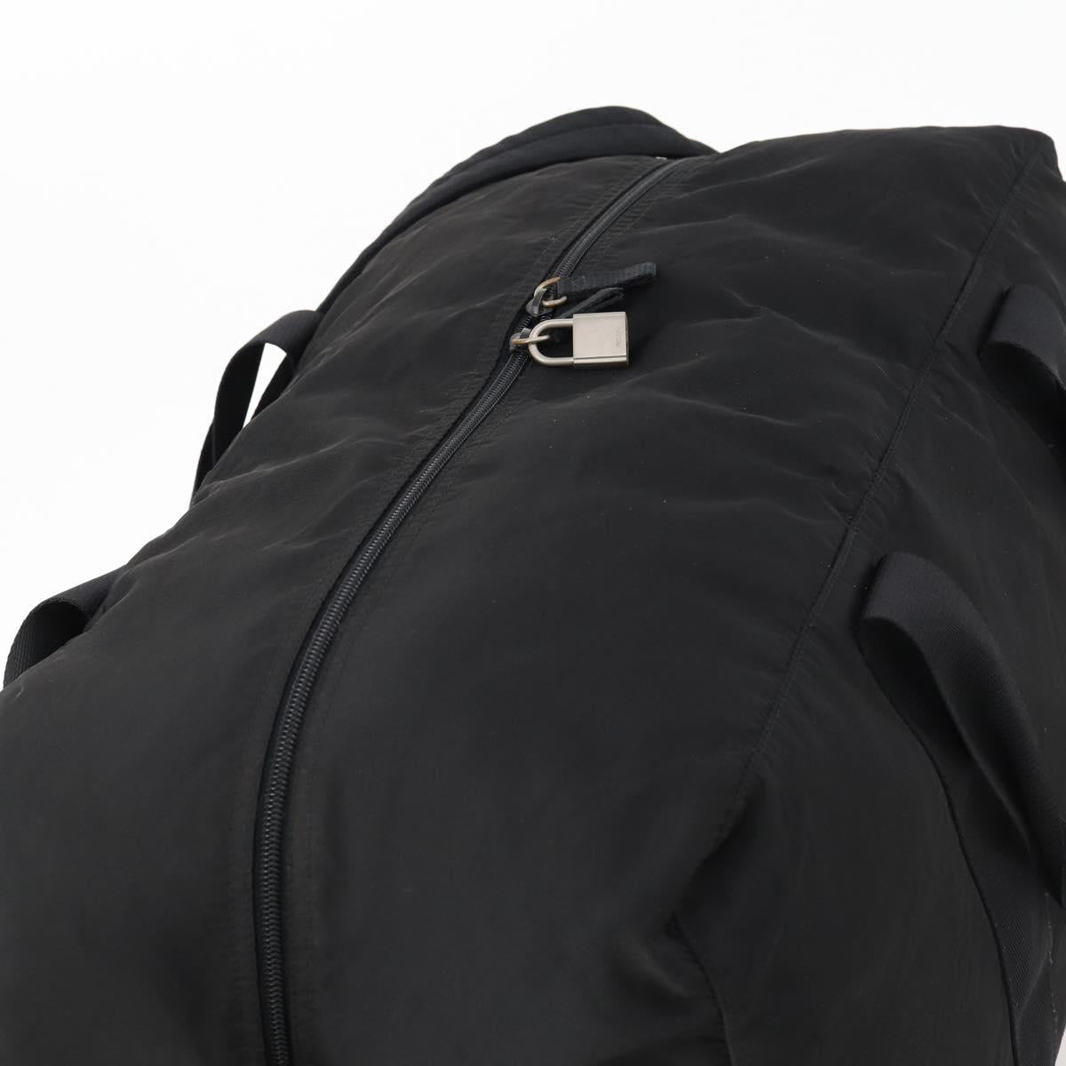PRADA Boston Bag Nylon 2way Black Silver