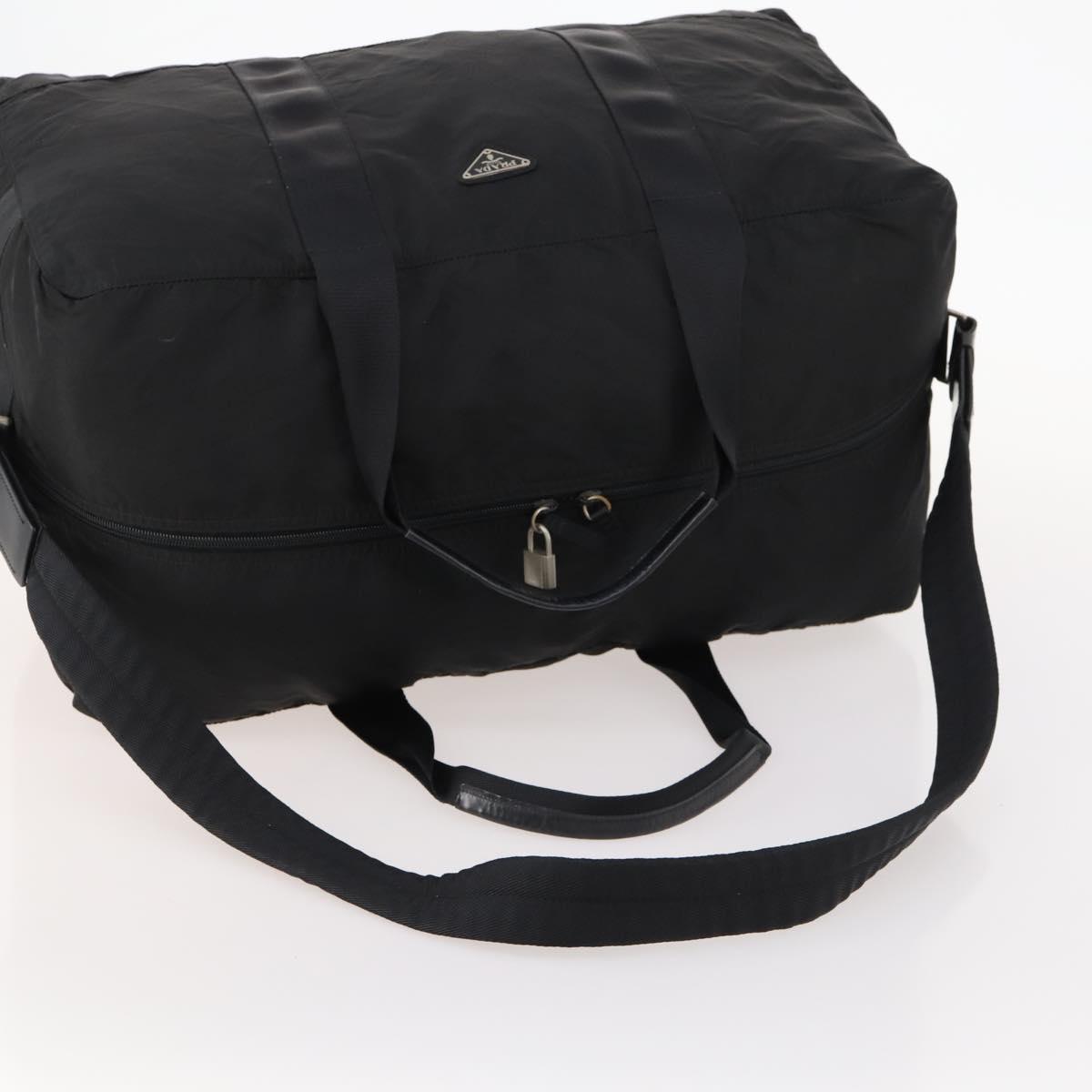 PRADA Boston Bag Nylon 2way Black Silver