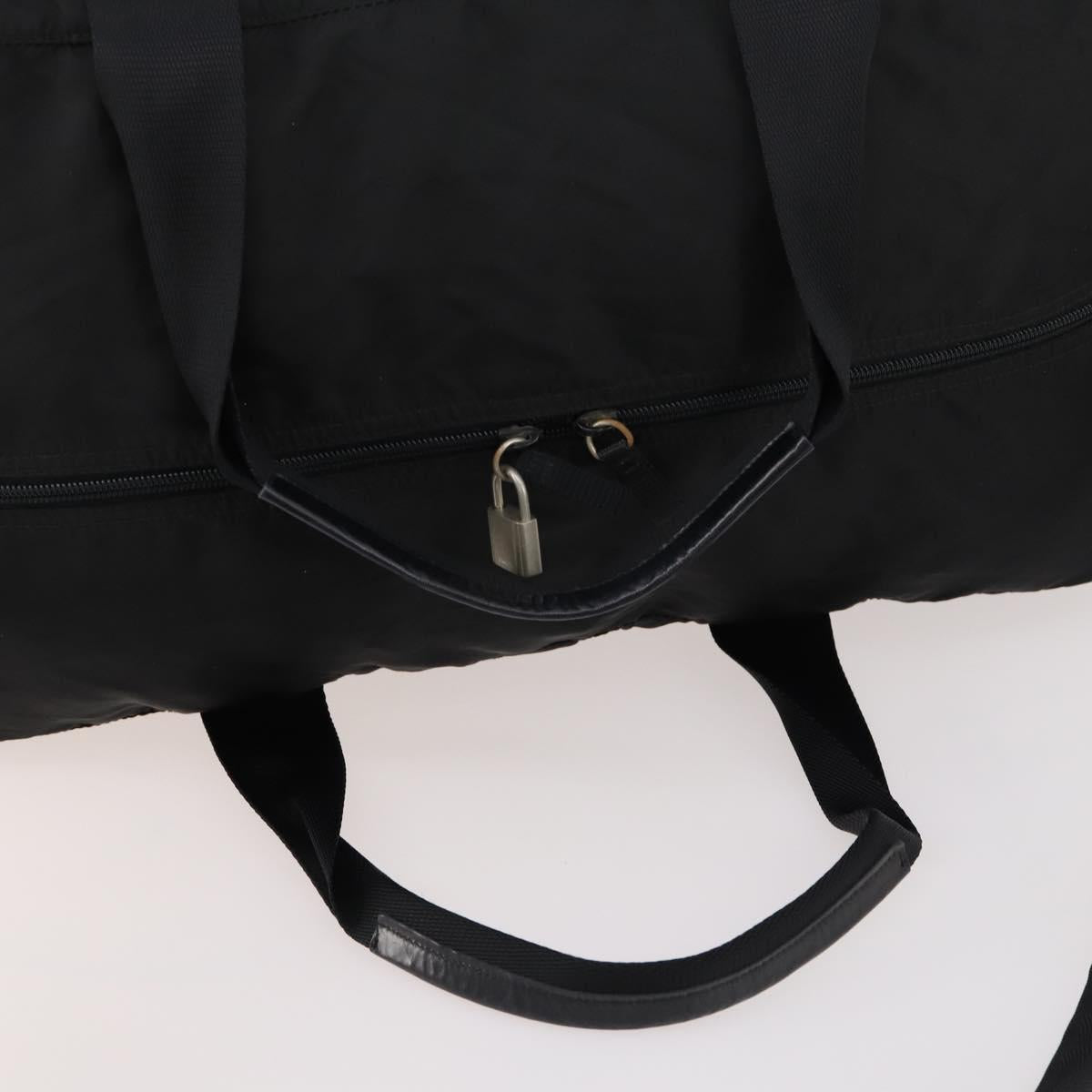 PRADA Boston Bag Nylon 2way Black Silver