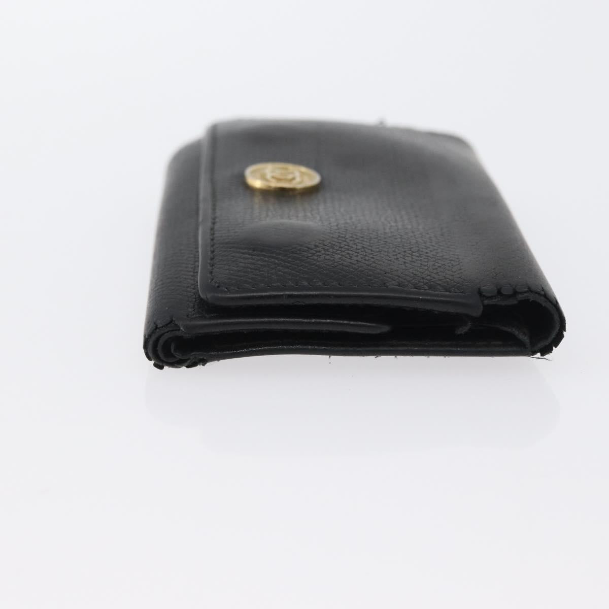 CHANEL Key Case Leather Black CC