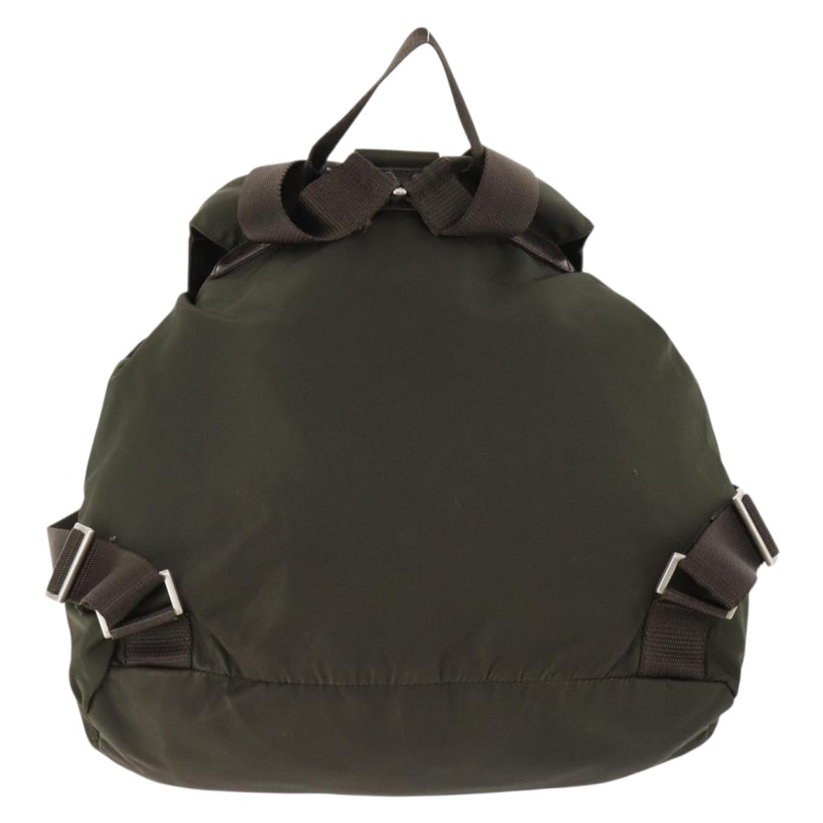 PRADA Backpack Nylon Khaki Silver