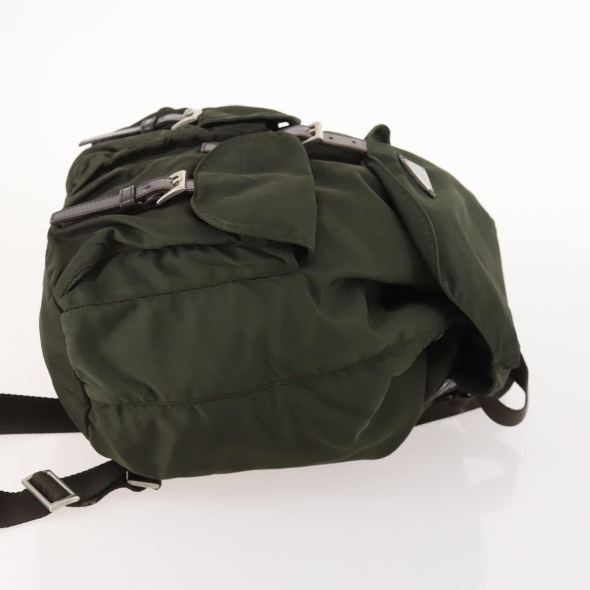 PRADA Backpack Nylon Khaki Silver